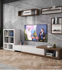 a家家具 电视柜现代简约北欧小户型茶几电视柜经济型家具组合套装 挂板B