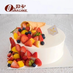 【欧卡一中店】生日蛋糕系列-水果甜筒 8寸 牛奶奶油