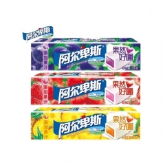 阿尔卑斯果然好嚼33g软糖条糖充气糖果 条/葡萄味